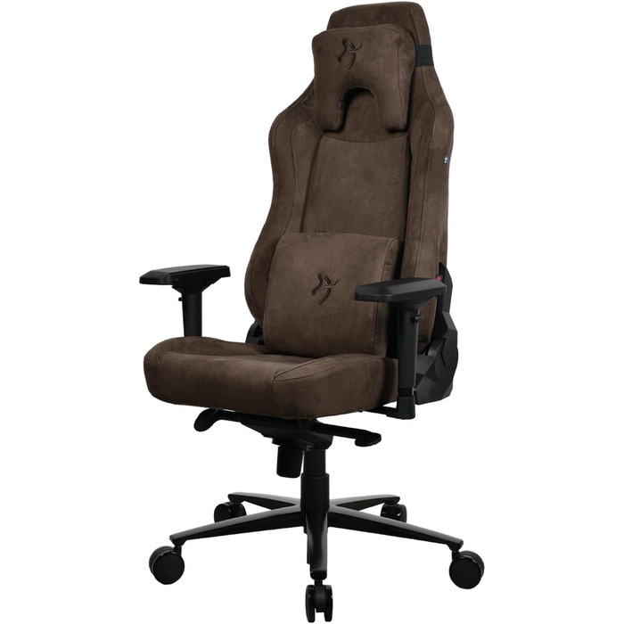 Ігровий та офісний крісло Arozzi Torretta Premium з SoftFabric™, 3D підлокітники, висока спинка, регульована решітка, 2 подушки (Коричневий)