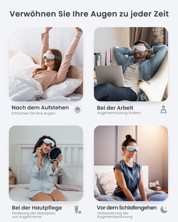 Масажер для очей RENPHO Eyeris 1 з підігрівом, вібрацією та Bluetooth, акумуляторний. Полегшення сухих очей, подарунок для жінок та чоловіків