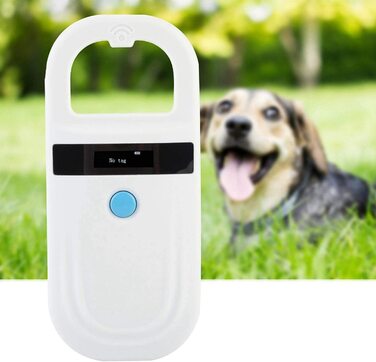 Сканер мікрочіпів для домашніх тварин, акумуляторний зчитувач ідентифікаційних даних домашніх тварин, сканер міток для домашніх тварин FDX-B (ISO11784 / 11785)зчитувач мікрочіпів для домашніх тварин EMID (білий)