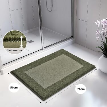 Килимок для ванної кімнати з антиковзаючим покриттям, 50 x 76 см, колір шалфейний