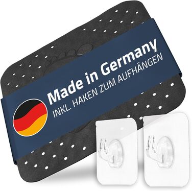 Душова вставка, килимок для душу Крок прибл. 100 TPE в т.ч. 2 гачка не містить ПВХ, фталатів, свинцю, латексу Протестовано TV Зроблено в Німеччині (Чорний, 54x54 см)