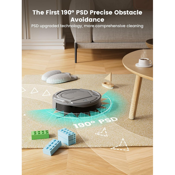 Робот-пилосос LEFANT 2200 Pa з керуванням через додаток, тихий, для тварин та твердих поверхонь (M210P-1)