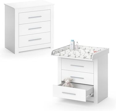 Комод-гойдалка Vicco Miro з приставкою-гойдалкою, білий, 86.6 x 86.5 см