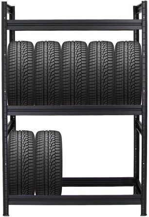 Стойка для шин PROREGAL Mega Deal (2 шт.) 180x120x50 см, чорна. Макс. навантаження 150 кг, до 24 шин