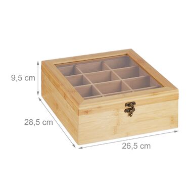 Ящик для чаю Relaxdays з бамбука на 12 відсіків