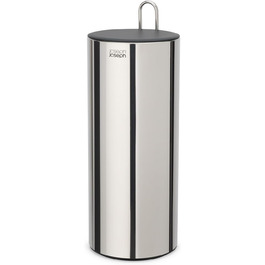 Диспенсер для туалетного паперу Joseph Joseph EasyStore Luxe з кришкою, нержавіюча сталь, на 3 рулони