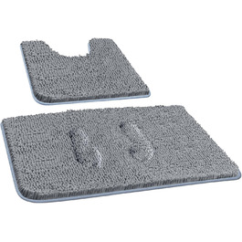 Комплект килимків для ванної кімнати Digiroot (2 шт.) - неслизькі, швидковисихаючі, поглинаючі, 40x60 см, 50x80 см, темно-сірий