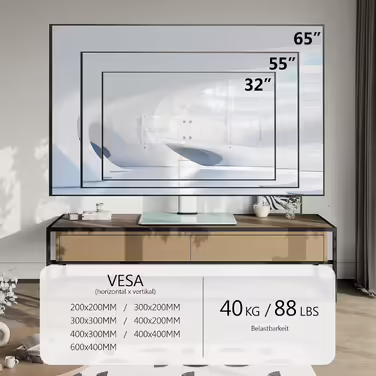Підставка для телевізора FITUEYES, регульована, поворотна, для 32-65 дюймів, VESA 600x400, біла