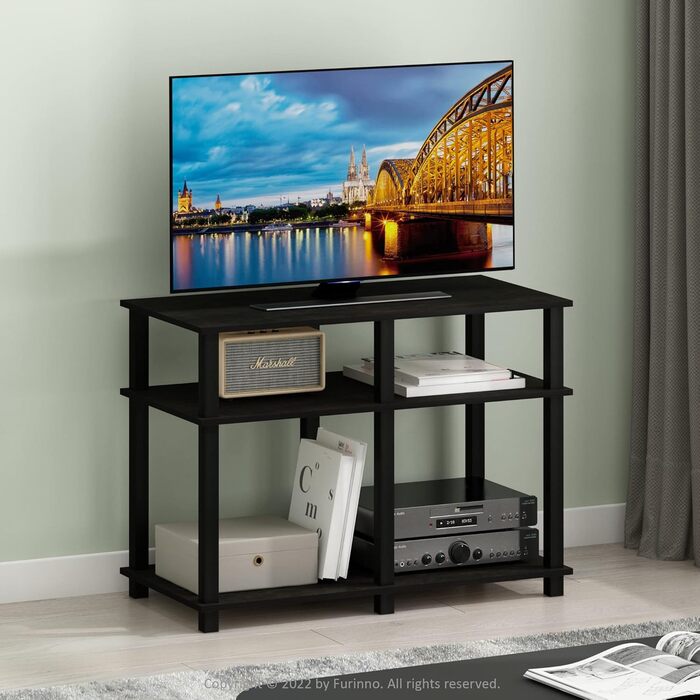 Підставка для телевізора Furinno Romain Turn-N-Tube до 40 дюймів, Espresso/Schwarz