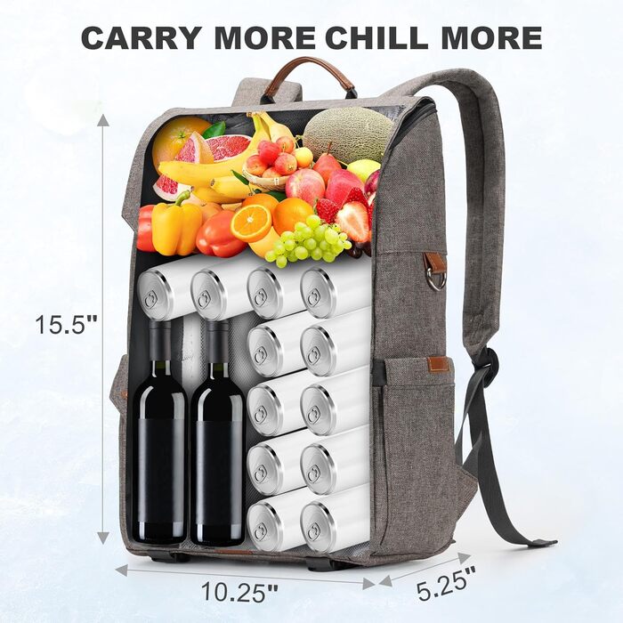 Рюкзак для пікніка HappyPicnic з ізольованим відділенням, тримачами для пляшок та великим водовідштовхувальним килимком (M без посуду)