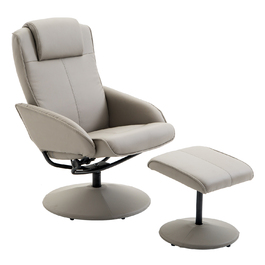 Крісло для телевізора HOMCOM Recliner 360° поворотне з підставкою для ніг сірого кольору, L78 × W71 × H101 см, зручне крісло для вітальні
