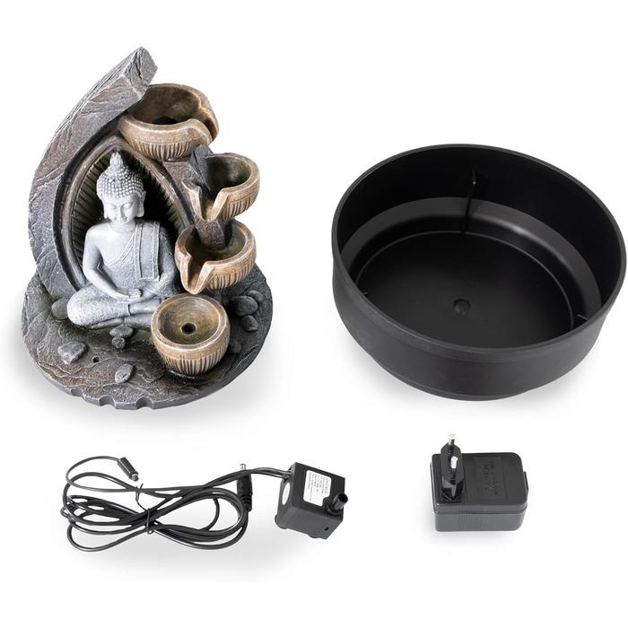 Фонтанчик для дому Lemodo Zimmerbrunnen Buddha (Дх'яна, круглий)