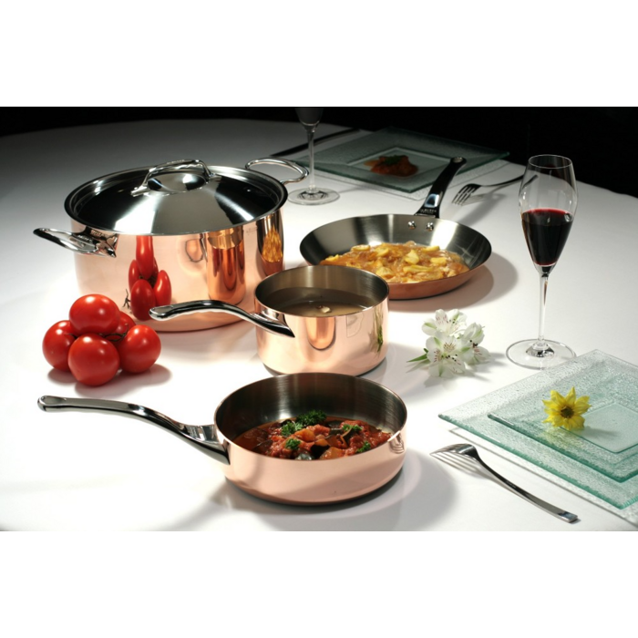 De Buyer Prima Matera 28 cm / 8L Copper Induction Stockpot with Lid (6242.28)