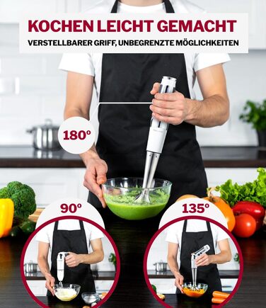 Блендер заглибний бездротовий Turmix Stabmixer CX 422 з місткістю, подрібнювачем та підставкою - 1800W Li-Ion