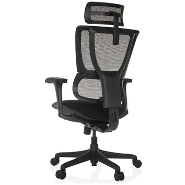 Ергономічне крісло для офісу/керівника ERGOHUMAN SLIM ECO F GEN2. Сидіння з тканини / спинка з сітки, чорний колір. hjh OFFICE