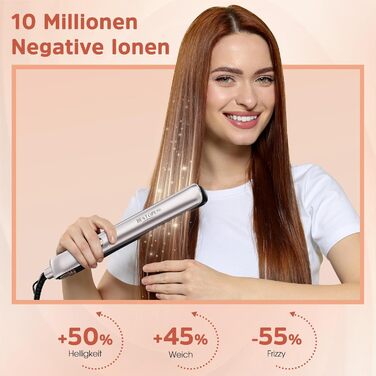 BESTOPE PRO 2-в-1: випрямляч та плойка для волосся. Швидкий нагрів 15s, іонізація, керамічне покриття, зменшення пуху, LCD-дисплей, 120-230°C, сріблясто-сірий колір