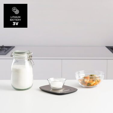 Кухонні ваги Taurus Easy Inox з цифровим дисплеєм, 5 кг, функція тарування, сріблясті, 15x20 см