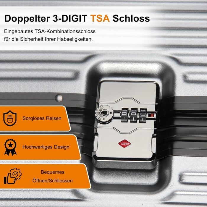 Набір валіз HOMELUX 3 шт. срібного кольору з ABS-пластику. Валізи з жорсткою обшивкою, ручки-телескопи, розміри M, L, XL. Ідеальний набір для подорожей.