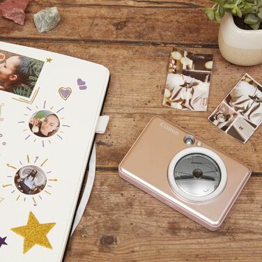 Canon Zoemini 2: Компактний фотодрук - миттєвий друк зі смартфона, Bluetooth 5.0, USB-C, рожеве золото, комплект з папером 50шт