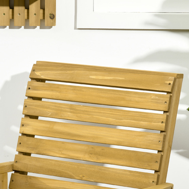Крісло-гойдалка Outsunny Крісло-гойдалка з підлокітником, садове крісло Relax Chair для балкона та тераси, з навантаженням до 130 кг, ялинове дерево світло-коричневого кольору