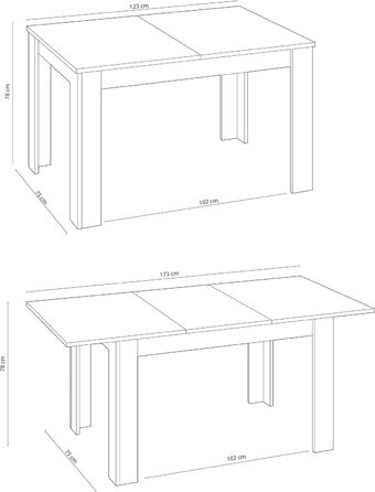 Розсувний обідній стіл Habitdesign Kendra, білий та канадський дуб, 140–190 x 78 x 90 см