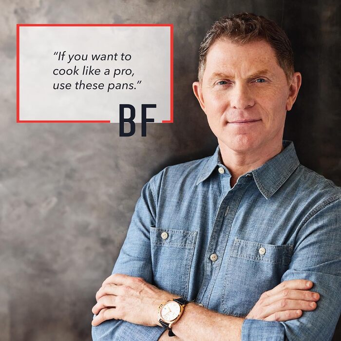 Набір сковорідок GreenPan x Bobby Flay: 20.3 см та 25.4 см, професійний, тришаровий, з антипригарним покриттям, індукційний, для посудомийної машини, 10 штук