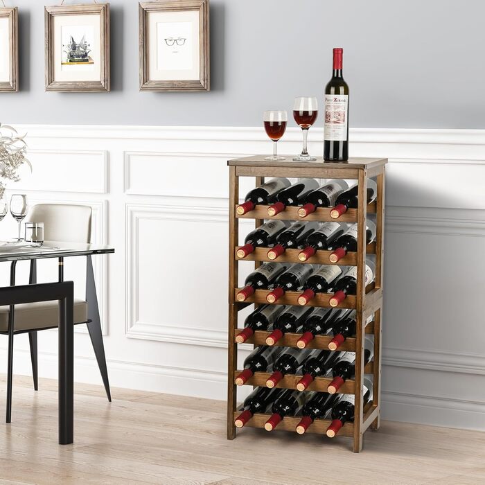 Стелаж для вина VASMIA з бамбука, 3-ярусний, на 12 пляшок, білий (горіх)