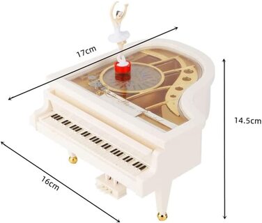 Музична скринька Yunxwd з обертовим танцем, піаніно, прикраса для балету, колекційна скринька для зберігання ювелірних виробів для дітей на Різдво