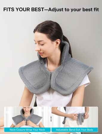 Електричний нагрівальний килимок для спини, шиї та плечей ALLJOY, 56 x 84 см, 6 режимів нагріву, таймер, автовимкнення