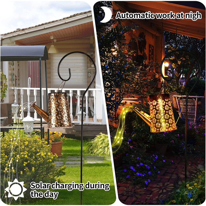 Світлодіодна гірлянда з підсвічуванням, Сонячний ліхтар для відкритого саду, водонепроникний, для підвішування, казковий душ, ретро-художні світильники