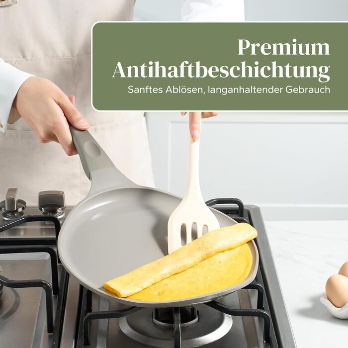 Сковорода для крепів Redchef Induktion, 30 см, керамічне антипригарне покриття, для млинців, омлетів, без PTFE, PFAS, PFOA, стійка до подряпин, для посудомийної машини, сіра