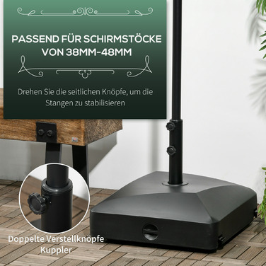 Підставка для парасольки, чорна, 54,5 x 54,5 x 46,5 см