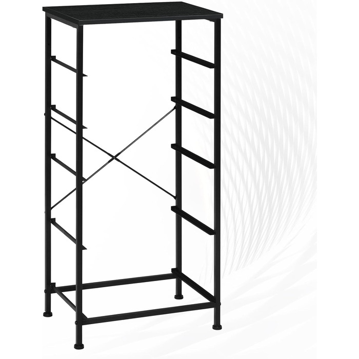 Комод з 5 шухлядами WOLTU SSK004whe: стильний комод-шафка для спальні, вітальні, коридору. Металевий каркас, ДСП, чорна деревина + темно-сірий колір.