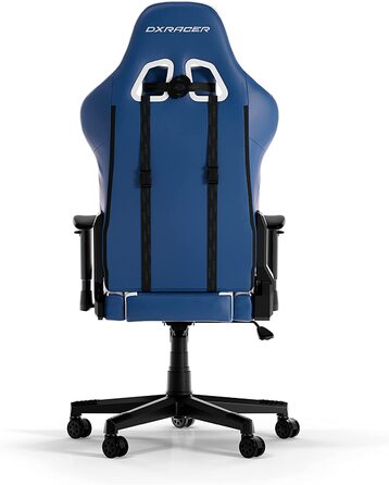 Ігрове крісло DXRacer PRINCE L, шкіра ПВХ, синій і білий