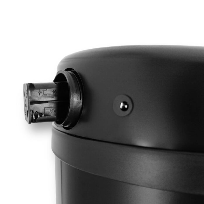 DIVID® Сенсорний сміттєвий бак для кухні 30, 40 та 50л | Електричний контейнер для сміття | Klemmring для пакетів | Датчик руху | Автоматичний закривний кришка | Захист від пролиття | Кухонний сміттєвий бак (Чорний, 50л)