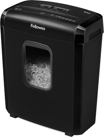 Fellowes Aktenvernichter 6 Blatt Partikelschnitt (P4): Шредер для документів Fellowes Powershred FS-6C, 15л, P4, чорний