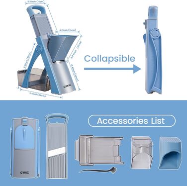 Регульований овочевий слайсер-млинчик Mandoline, овочевий слайсер, нарізчик картоплі та цибулі (блакитний)