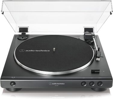 Програвач вінілу Audio-Technica LP60XBTBK з Bluetooth, автоматичний, ремінний привід, чорний, аналоговий стерео