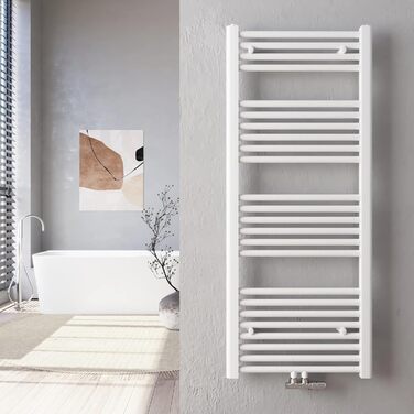 Білий рушникосушарний радіатор Heilmetz 50x120 см, 513 Вт, середнє підключення