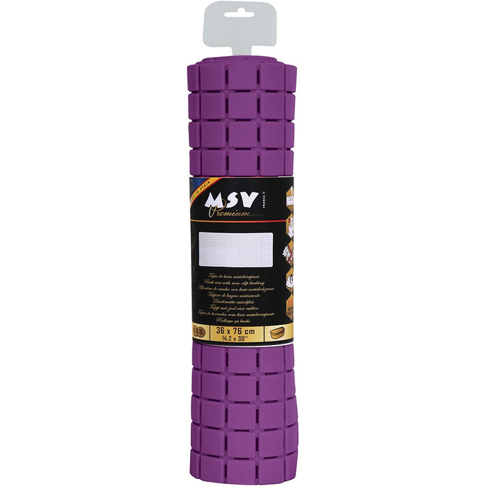Килимок для душу MSV Premium Фіолетовий 54x54 см, нековзний, антибактеріальний, пахне трояндами, можна прати при 60