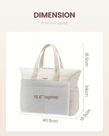 Сумка для ноутбука LOVEVOOK 15.6 дюймів, жіноча, містка, водонепроникна, для роботи, навчання, подорожей