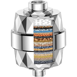 Набір мінеральних перлин YEAUPE для душу: фільтр від накипу, антибактеріальний ефект, мінералізація, pH-нейтральний, 4 шт. (1 фільтр для душу)