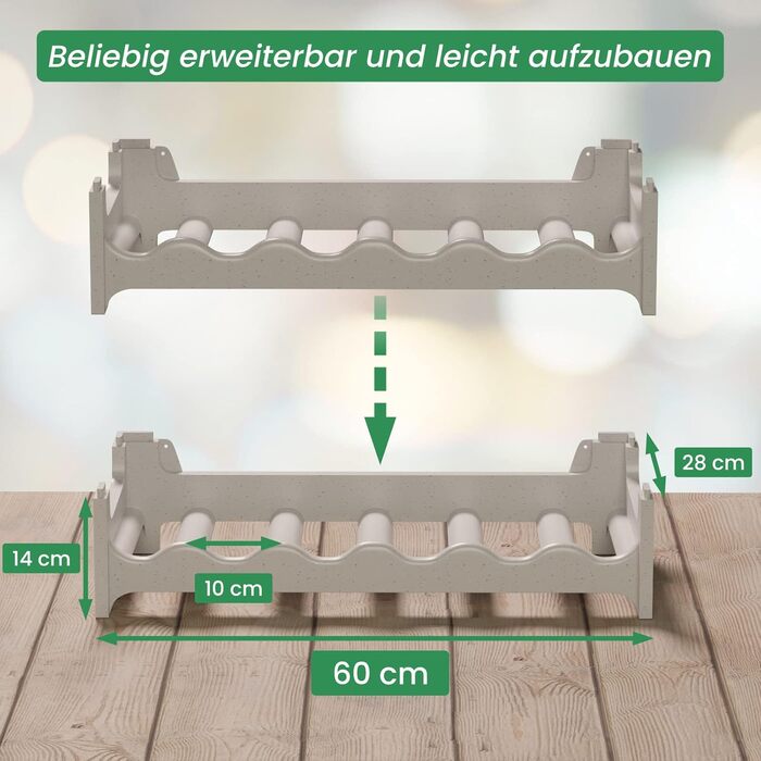 Стеллаж для вина ARTECSIS з пластику, 72 пляшки, для HoReCa, модульний, сірий