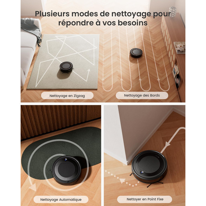 Робот-пилосос LEFANT з функцією миття підлоги, 5500Pa, LiDAR-навігація, багатошарове мапування, віртуальна зона, керування через Alexa/APP/WiFi, ідеальний для шерсті тварин, килимів та твердих підлог (M310)