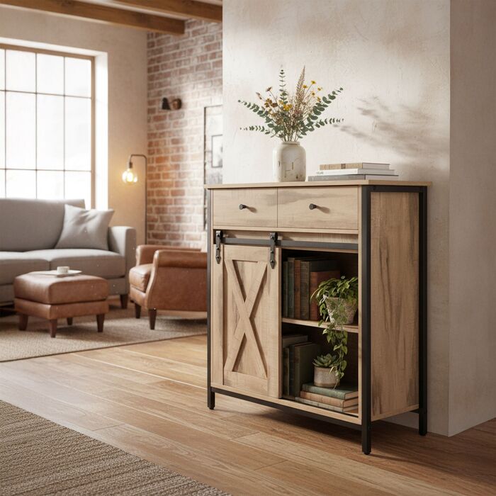 Тумбочка Relaxdays E1-MDF 80x70x30 см