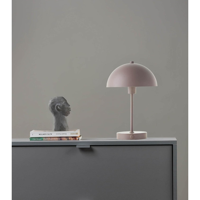 LED настільна лампа Mokebo® 'Leuchtturm' – бездротова, акумуляторна, диммер, USB-C, вінтажний квітковий горщик, тепліше світло, металева, для дому