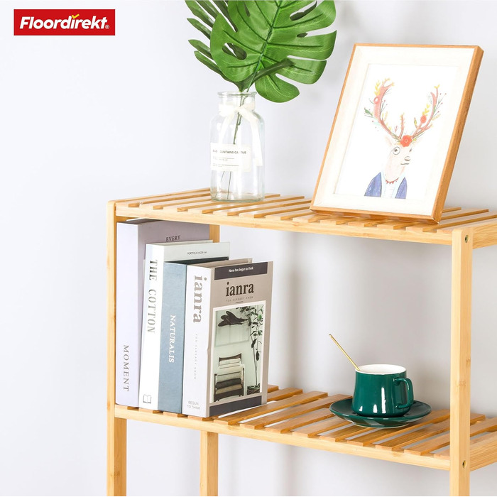 Стелаж бамбуковий Floordirekt Bambus Regal, 3 яруси, 66 x 60 x 26 см (Kansas)