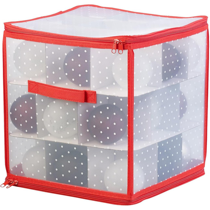 Коробка для прикрас на Новий рік Infactory: набір 3 шт. для зберігання 27 новорічних кулі до 10 см, з ручкою