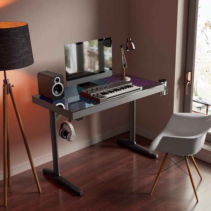 Ігровий стіл EUREKA ERGONOMIC RGB 110 см з підсвічуванням, 110 x 60 см