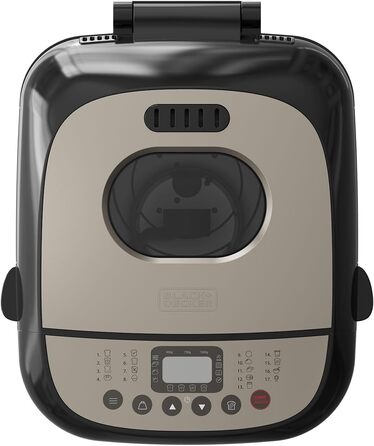Хлібопечка BLACK+DECKER BXBM600E з 17 програмами для хліба, йогурту, випічки та джему | Потужність 600W | Регулювання ваги випічки до 1 кг | 15 годин програмування | Знімний контейнер для випічки